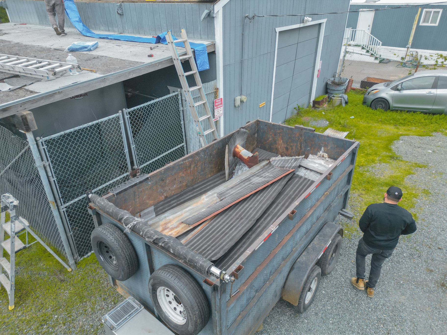Job site cleanup and material haul-away